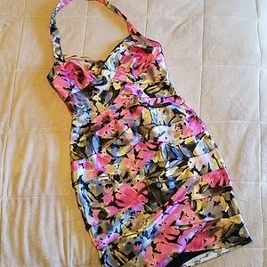 Ruffled Tiers Halter Dress